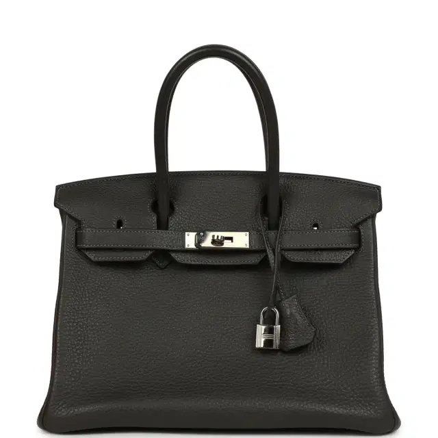 hermes Pre-owned Hermes Birkin 30 Graphite Clemence Palladium Hardware