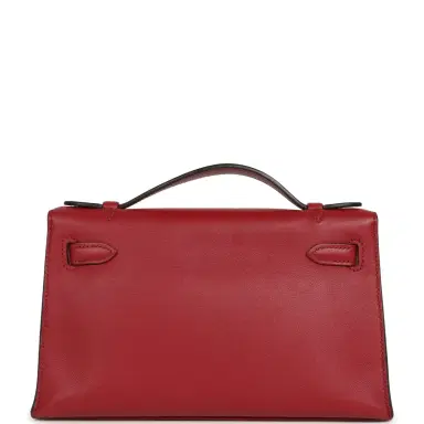 HERMÈS Pre-owned Hermes Kelly Pochette Rubis Swift Gold Hardware | Thumbnail 4 HERMÈS Pre-owned Hermes Kelly Pochette Rubis Swift Gold Hardware | Thumbnail 4