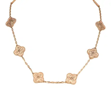 Van Cleef & Arpels Van Cleef & Arpels Vintage Alhambra 10 Motif Necklace 18K Hammered | Thumbnail 2 Van Cleef & Arpels Van Cleef & Arpels Vintage Alhambra 10 Motif Necklace 18K Hammered | Thumbnail 2