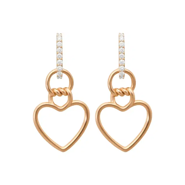 Roberto Coin Roberto Coin Cialoma 18K Rose Gold Diamond Heart Drop Earrings by The Solist