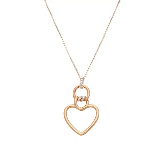 Roberto Coin Roberto Coin Cialoma 18K Rose Gold Diamond Medium Heart Pendant Necklace by The Solist