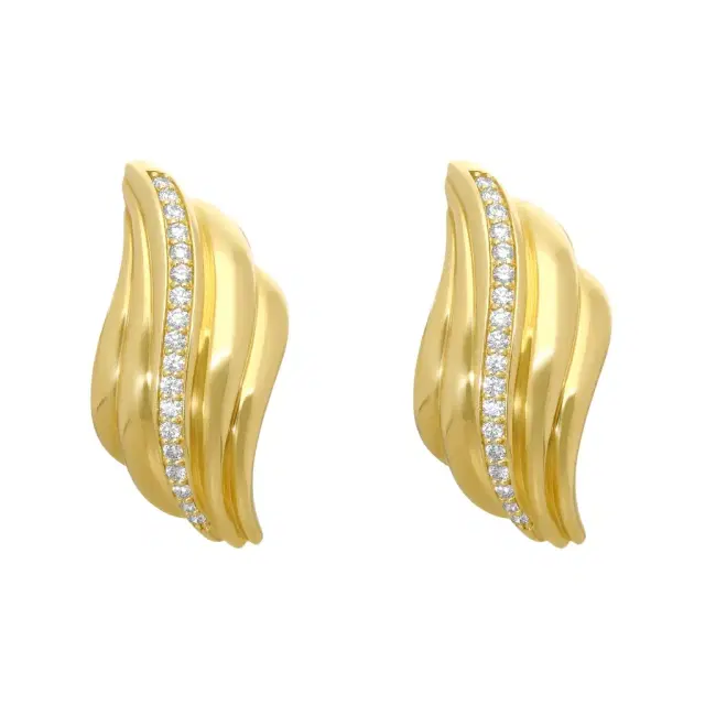 Roberto Coin Roberto Coin Des Gold Croissant 18K Yellow Gold Diamond Earrings by The Solist