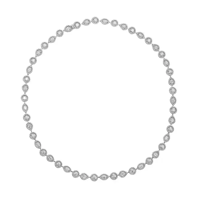 Roberto Coin Roberto Coin Dolcetto 18K White Gold Diamond Pavé Necklace 17" by The Solist