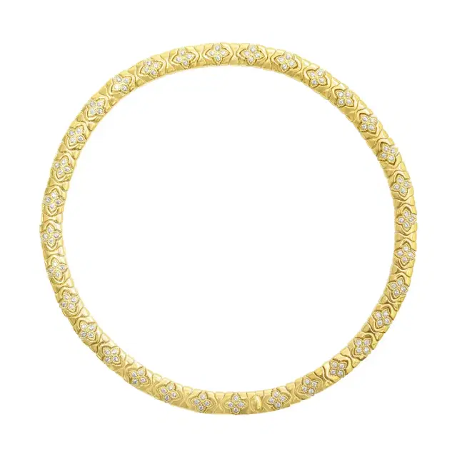 Roberto Coin Roberto Coin Royal Princess Flower 18K Yellow Gold Diamond Choker Necklace by The Solist
