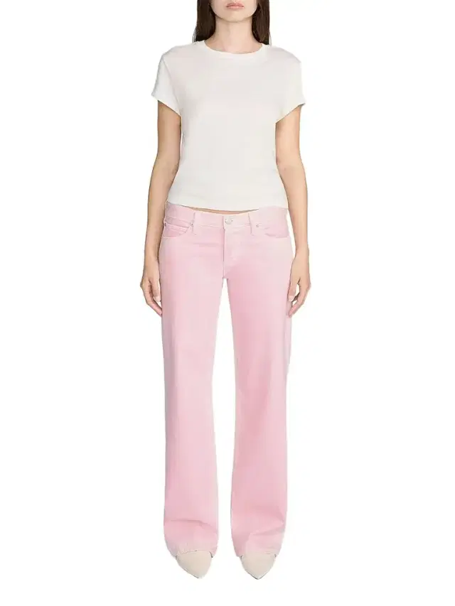 FRAME Women's Amelia Gray x  The Pixie Wide-Leg Low Rise Jeans - Cotton Candy