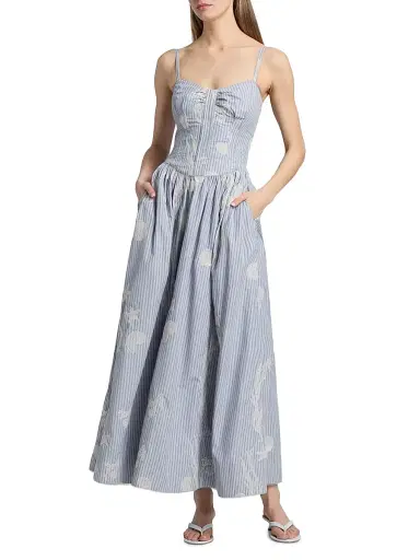 Amur Women's Bronte Embroidered Cotton-Blend Maxi Dress | Thumbnail 2
