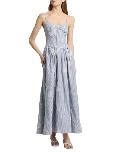 Amur Women's Bronte Embroidered Cotton-Blend Maxi Dress | Thumbnail 3