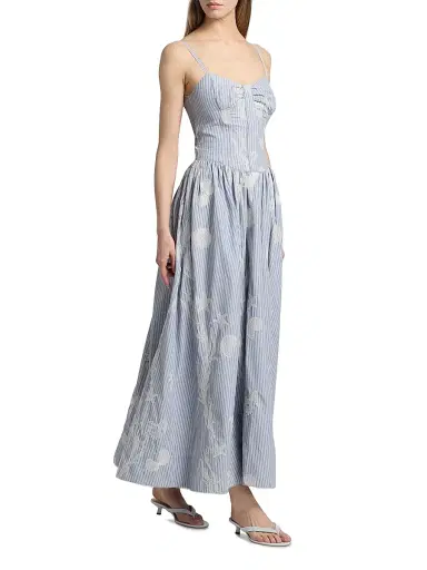 Amur Women's Bronte Embroidered Cotton-Blend Maxi Dress | Thumbnail 4