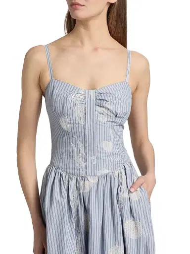 Amur Women's Bronte Embroidered Cotton-Blend Maxi Dress | Thumbnail 6