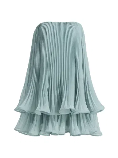 Amur Women's Dalia Pleated Strapless Babydoll Minidress - Aqua Sol - Size 10 | Thumbnail 1