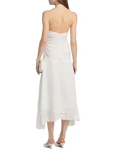 AMUR Women's Romee Embroidered Halter Maxi Dress - Seed Pearl | Thumbnail 5 AMUR Women's Romee Embroidered Halter Maxi Dress - Seed Pearl | Thumbnail 5