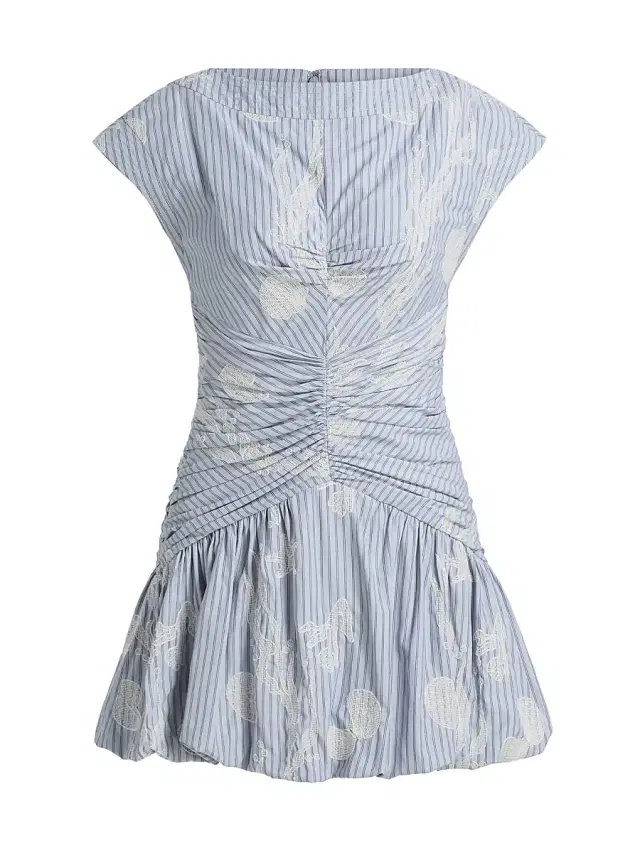 Women's Rowyn Striped Ruched Bubble Mini Dress - Cross Hatch Coastal Stripe