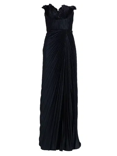 AMUR Women's Kaylani Pleated Gown - Navy | Thumbnail 1 AMUR Women's Kaylani Pleated Gown - Navy | Thumbnail 1