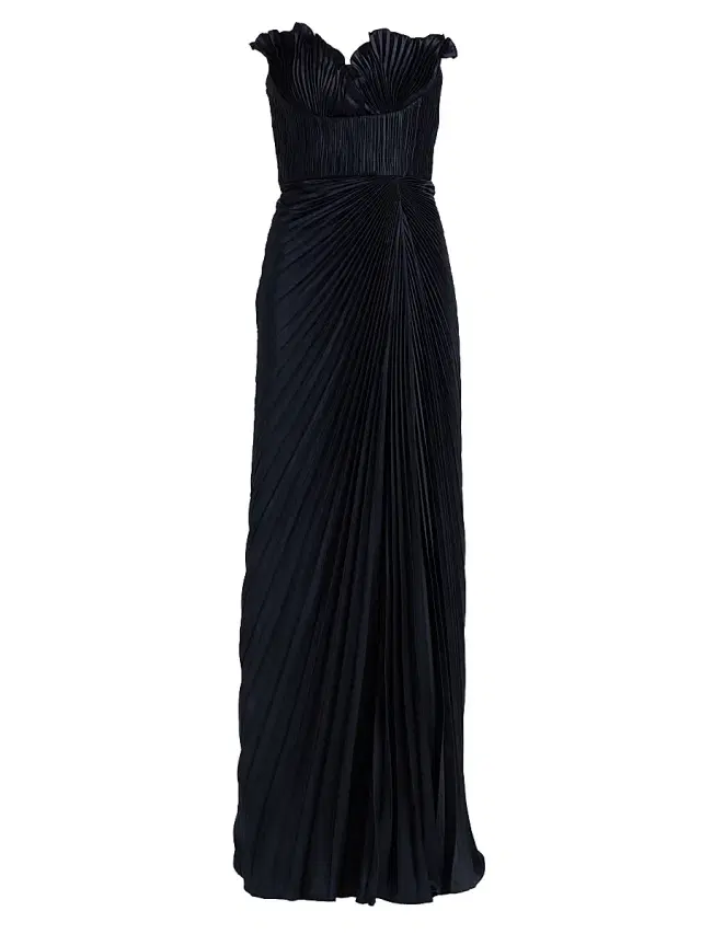 AMUR Women's Kaylani Pleated Gown - Navy