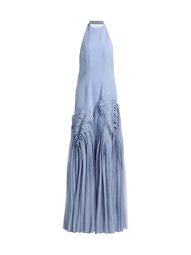 Women's Elani Pleated Halterneck Gown - Moonjelly Glow