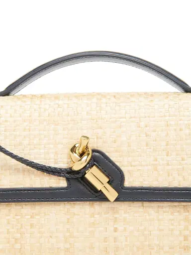 Bottega Veneta Women's Andiamo Leather Raffia Clutch | Thumbnail 4 Bottega Veneta Women's Andiamo Leather Raffia Clutch | Thumbnail 4