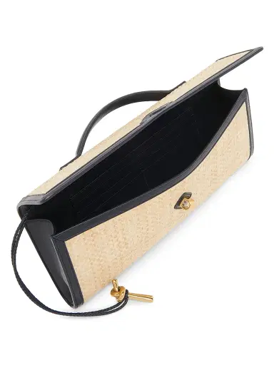 Bottega Veneta Women's Andiamo Leather Raffia Clutch | Thumbnail 5 Bottega Veneta Women's Andiamo Leather Raffia Clutch | Thumbnail 5