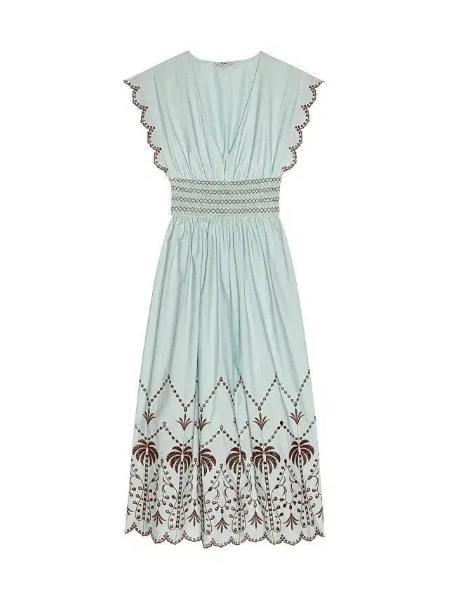 Rails Women's Roxanne Embroidered Cotton Midi-Dress - Ocean Palms Embroidery