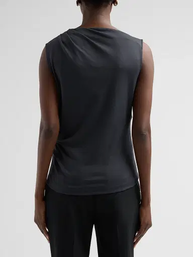 Vince Women's Draped Pima Cotton Top - Ink - Size XXS | Thumbnail 3 Vince Women's Draped Pima Cotton Top - Ink - Size XXS | Thumbnail 3