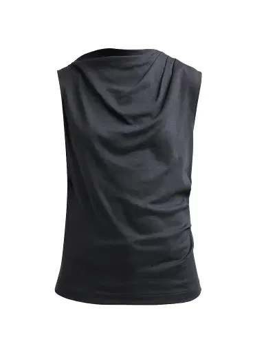 Vince Women's Draped Pima Cotton Top - Ink - Size XXS | Thumbnail 1 Vince Women's Draped Pima Cotton Top - Ink - Size XXS | Thumbnail 1