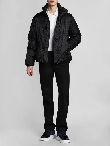 Alexander McQueen Men's Skull Jacquard Nylon Coat - Black - Size 44 | Thumbnail 2 Alexander McQueen Men's Skull Jacquard Nylon Coat - Black - Size 44 | Thumbnail 2