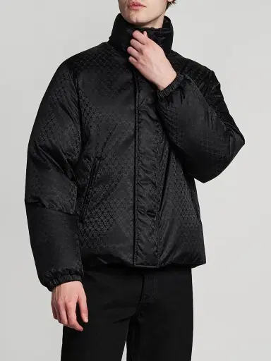 Alexander McQueen Men's Skull Jacquard Nylon Coat - Black - Size 44 | Thumbnail 4 Alexander McQueen Men's Skull Jacquard Nylon Coat - Black - Size 44 | Thumbnail 4