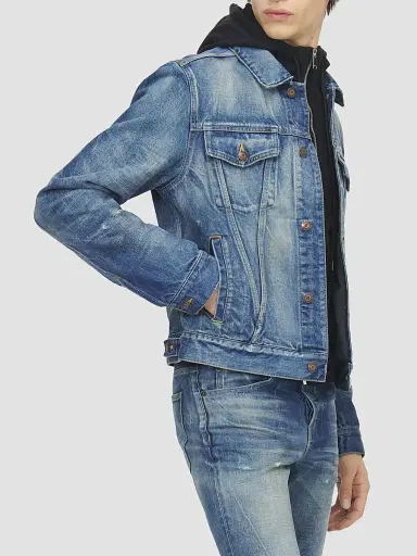 Alexander McQueen Men's Distressed Cotton Denim Jacket - Blue Washed - Size 44 | Thumbnail 4 Alexander McQueen Men's Distressed Cotton Denim Jacket - Blue Washed - Size 44 | Thumbnail 4
