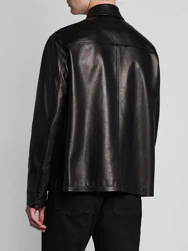 Alexander McQueen Men's Skull-Embossed Leather Jacket | Thumbnail 5