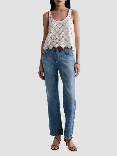 AG Jeans Women's Bianca Scalloped Cotton Crochet Tank | Thumbnail 2 AG Jeans Women's Bianca Scalloped Cotton Crochet Tank | Thumbnail 2