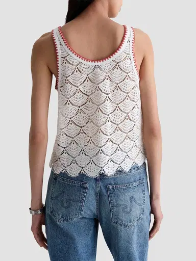 AG Jeans Women's Bianca Scalloped Cotton Crochet Tank | Thumbnail 3 AG Jeans Women's Bianca Scalloped Cotton Crochet Tank | Thumbnail 3