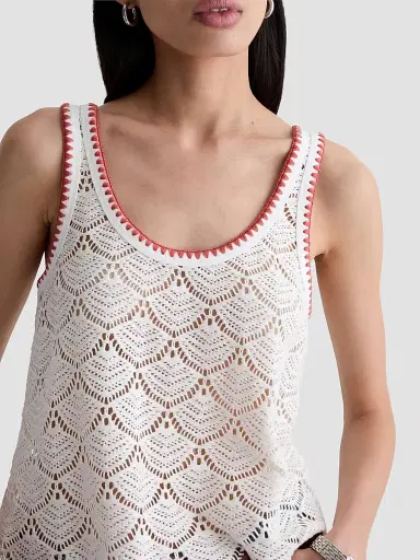 AG Jeans Women's Bianca Scalloped Cotton Crochet Tank | Thumbnail 5 AG Jeans Women's Bianca Scalloped Cotton Crochet Tank | Thumbnail 5