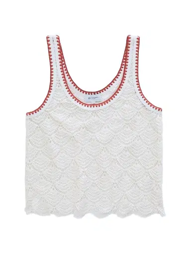 AG Jeans Women's Bianca Scalloped Cotton Crochet Tank | Thumbnail 1 AG Jeans Women's Bianca Scalloped Cotton Crochet Tank | Thumbnail 1