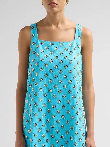 Lilly Pulitzer Women's Tamala Beaded Sequin Shift Dress - Turquoise Tide | Thumbnail 5 Lilly Pulitzer Women's Tamala Beaded Sequin Shift Dress - Turquoise Tide | Thumbnail 5