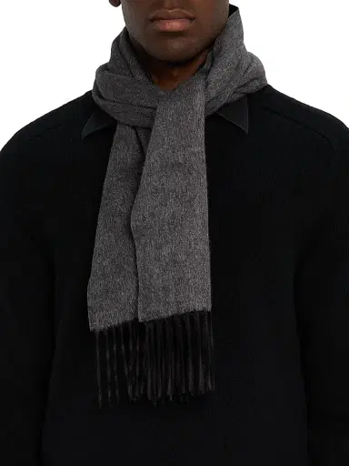 PIACENZA 1733 Men's Mirror Reversible Cashmere-Silk Scarf | Thumbnail 2 PIACENZA 1733 Men's Mirror Reversible Cashmere-Silk Scarf | Thumbnail 2