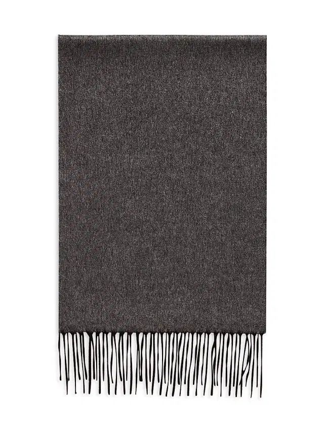 PIACENZA 1733 Men's Mirror Reversible Cashmere-Silk Scarf - Black