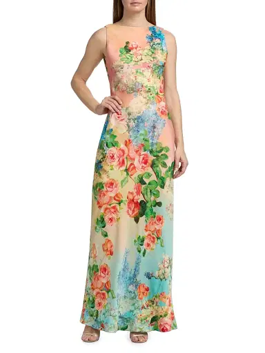 Hemant & Nandita Women's Floral Column Maxi Dress - Size XXL | Thumbnail 3 Hemant & Nandita Women's Floral Column Maxi Dress - Size XXL | Thumbnail 3