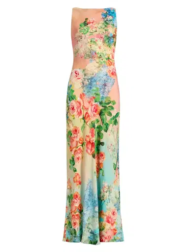 Hemant & Nandita Women's Floral Column Maxi Dress - Size XXL | Thumbnail 1 Hemant & Nandita Women's Floral Column Maxi Dress - Size XXL | Thumbnail 1