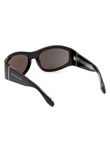 Christian Louboutin Men's 60MM Oval Sunglasses - Black Smoke | Thumbnail 4