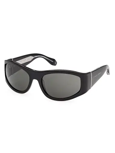 Christian Louboutin Men's 60MM Oval Sunglasses - Black Smoke | Thumbnail 1