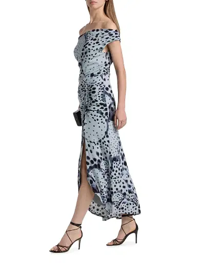 Amur Women's Ella Pearl Ray Print Midi-Dress - Pearl Ray - Size 12 | Thumbnail 2