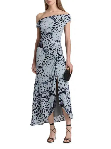 Amur Women's Ella Pearl Ray Print Midi-Dress - Pearl Ray - Size 12 | Thumbnail 3