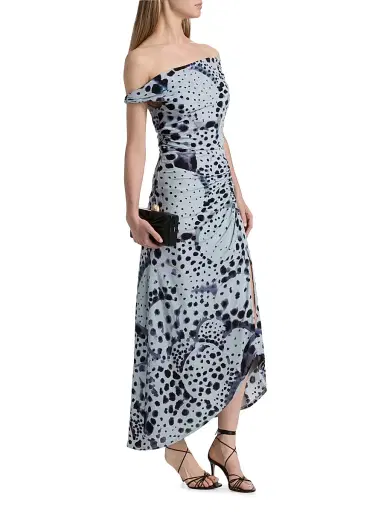 Amur Women's Ella Pearl Ray Print Midi-Dress - Pearl Ray - Size 12 | Thumbnail 4