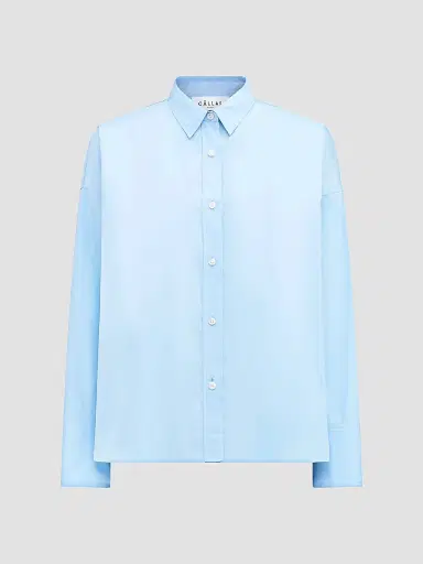 CALLAS MILANO Women's Sirene Poplin Shirt with Silk Twill Lake Como Print Scarf Back - Pale Blue - Size 10 | Thumbnail 2