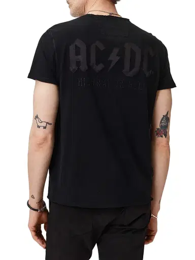 JOHN VARVATOS Men's AC/DC Highway to Hell Raw-Edge Crewneck T-Shirt | Thumbnail 4 JOHN VARVATOS Men's AC/DC Highway to Hell Raw-Edge Crewneck T-Shirt | Thumbnail 4