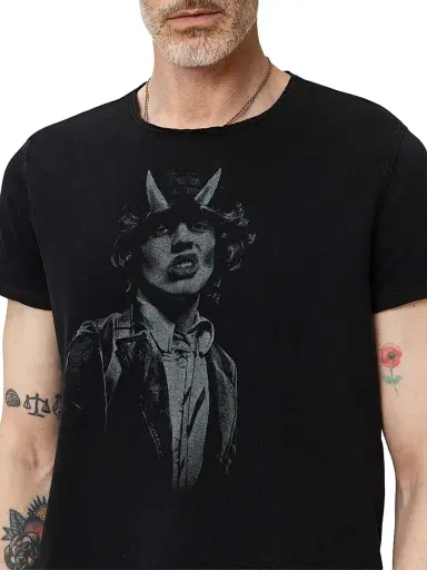 JOHN VARVATOS Men's AC/DC Highway to Hell Raw-Edge Crewneck T-Shirt | Thumbnail 5 JOHN VARVATOS Men's AC/DC Highway to Hell Raw-Edge Crewneck T-Shirt | Thumbnail 5
