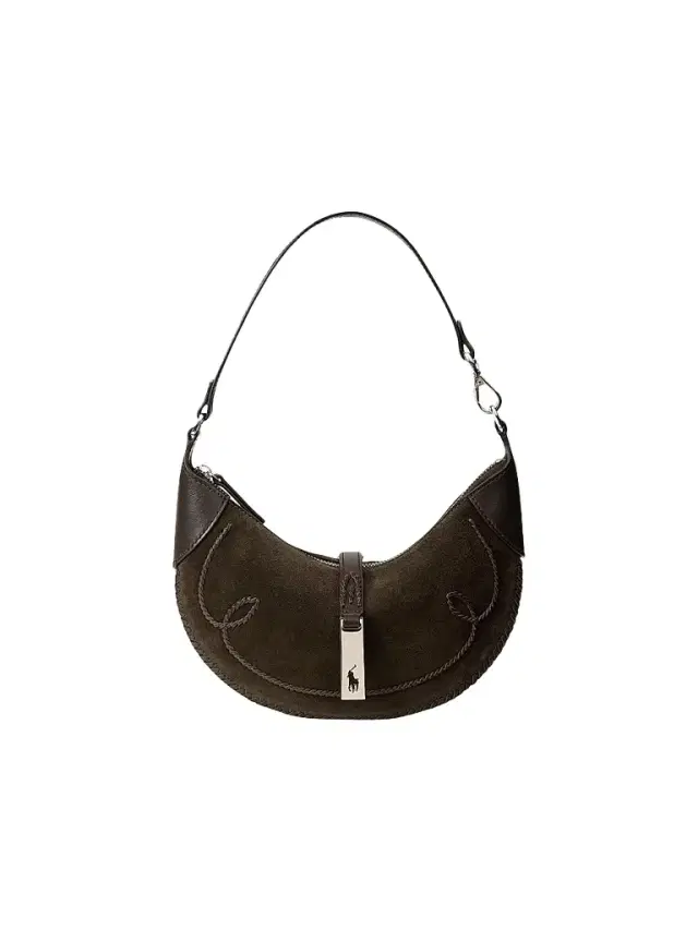 Women's Polo ID Western Suede Shoulder Bag - Chocolate Tobacco