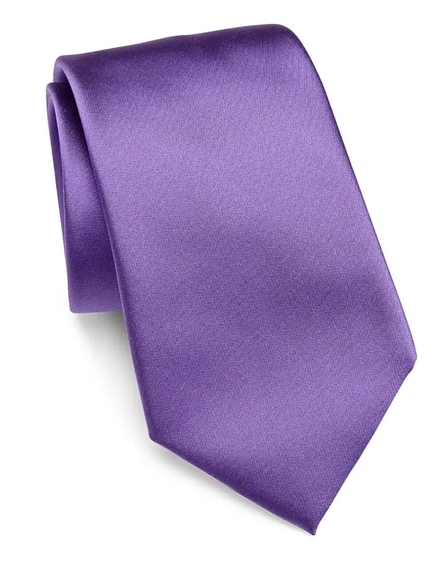 Ralph Lauren Purple Label Solid Silk Tie - Purple