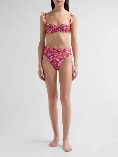 PatBo Women's Peony Print High-Waisted Bikini Bottom | Thumbnail 2 PatBo Women's Peony Print High-Waisted Bikini Bottom | Thumbnail 2