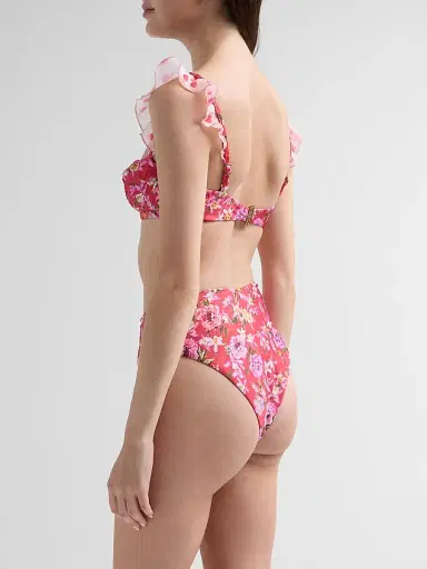 PatBo Women's Peony Print High-Waisted Bikini Bottom | Thumbnail 3 PatBo Women's Peony Print High-Waisted Bikini Bottom | Thumbnail 3