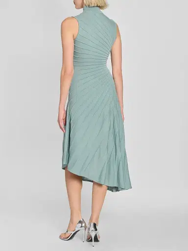 ALAIA Women's Ray Sleeveless Wool A-Line Midi-Dress - Vert Eucalyptus | Thumbnail 3